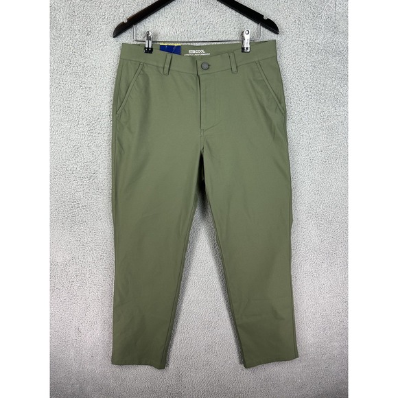 32 Degrees Cool Golf Chino Pants Men 32x29 Green Regular Fit Stretch Performance - Picture 4 of 9